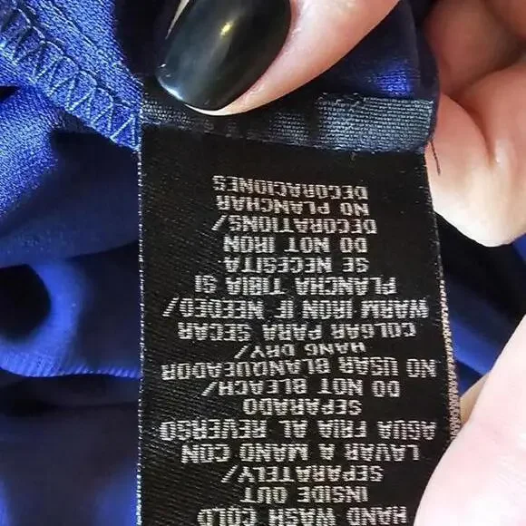 Elegant Sheer Evening Dress - Size 10 - Deep Blue - Picture 7 of 7